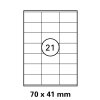 1 feuille A4 avec chacune 21 étiquettes jet dencre pour copie laser 70 x 41 mm