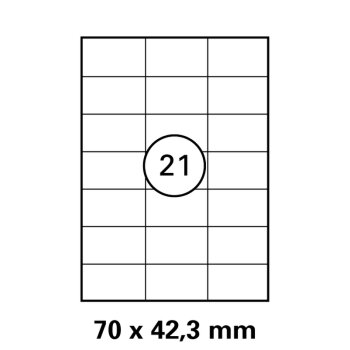 1 feuille A4 chacune avec 21 étiquettes jet dencre...