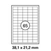 1 Pack mit je 6500 Laser Copy Inkjet Etiketten 38,1 x 21,2 mm