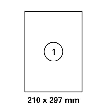 1 Pack mit je 100 Laser Copy Inkjet Etikett 210 x 297 mm...