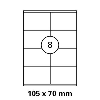 1 Pack mit je 800 Laser Copy Inkjet Etiketten 105 x 70 mm