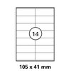 1 paquete con 1400 etiquetas de inyección de tinta con copia láser 105 x 41 mm