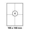 1 paquete con 4 x 100 etiquetas de inyección de tinta con copia láser 105 x 148 mm