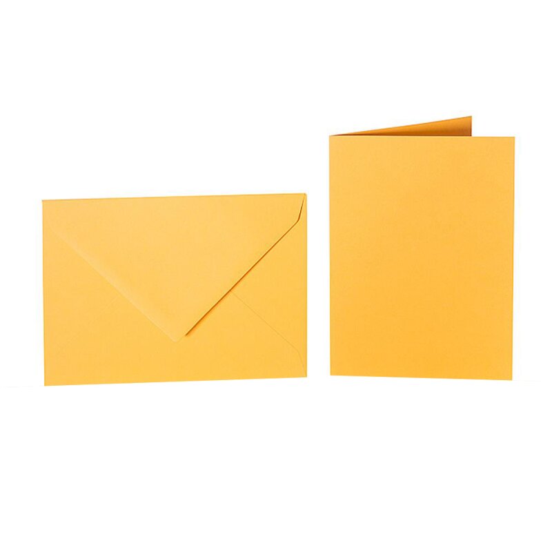 Briefumschläge C6 + Faltkarte 10x15 cm - gelb-orange