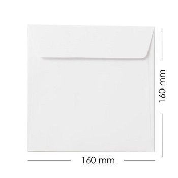 Briefumschlag haftklebend 16x16 cm in  Weiß   Polar Weiß 100 g
