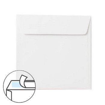 Square envelopes 6,29 x 6,29 in polar white with adhesive...