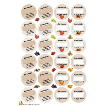 24 Etiketten Sticker Aufkleber für Marmelade, Gelee,...