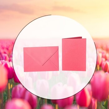 Envelopes C6 + folding card 3.94 x 5.91 in - pink