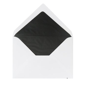 Pack 25 Sympathy Envelopes 120x195 mm - lining -  black 2...