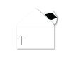 Pack 25 Sympathy Envelopes 120x195 mm - lining -  black 2 mm frame 50 Hüllen