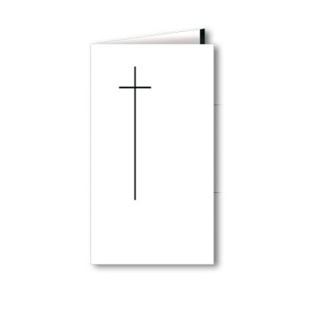 Tarjetas de luto con cruz, 195x114 mm de doble altura,...