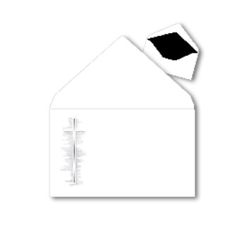 Pack 25 Sympathy Envelopes 120x195 mm - lining -  black 2...