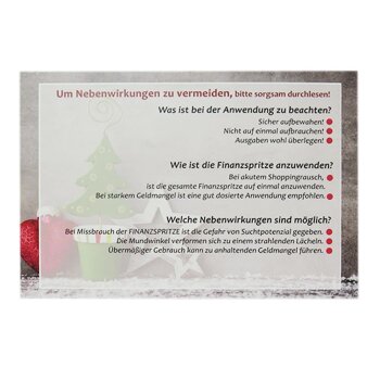 1 Geldgeschenkkarte Weihnachten mit Miniumschlag in Rot inkl. rotem C6 Umschlag mit spitzer Klappe
