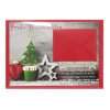 1 tarjeta de regalo de Navidad con sobre pequeño en rojo con sobre rojo C6 con solapa puntiaguda