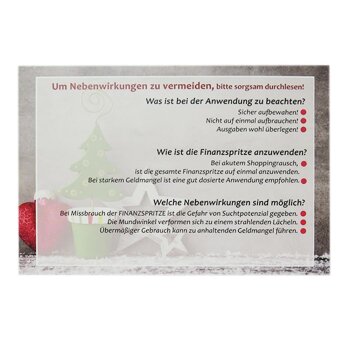 1 Geldgeschenkkarte Weihnachten mit Geldsäckchen  und Schleife inkl grünem C6 Umschlag mit spitzer Klappe