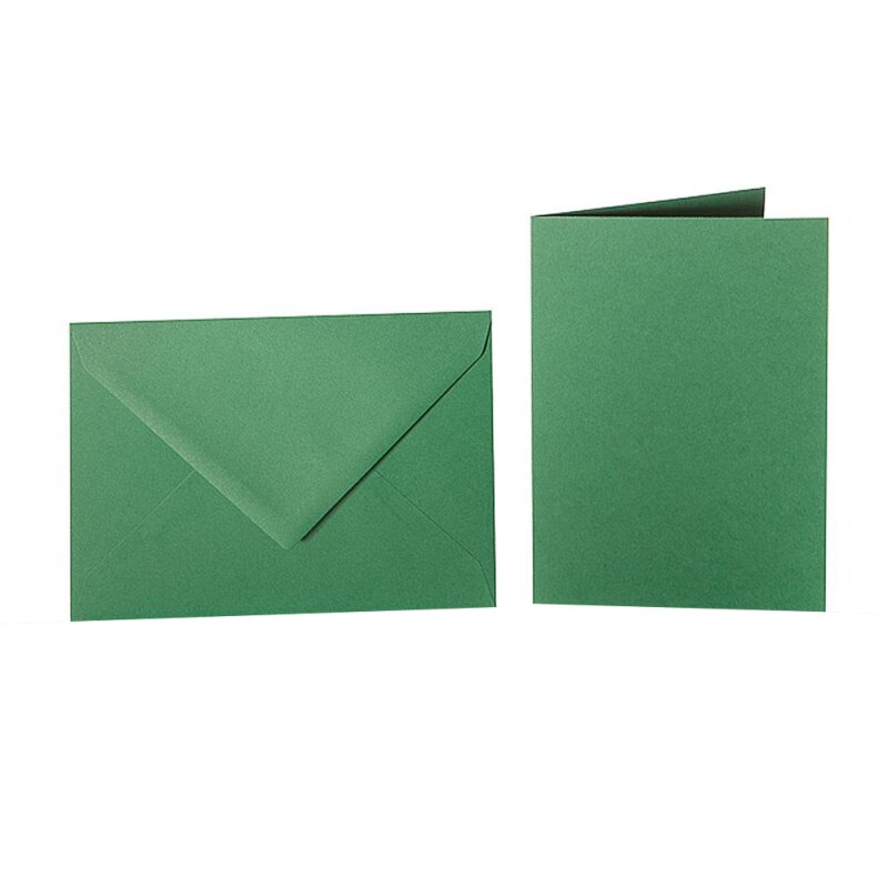 Briefumschläge C6 + Faltkarte 10x15 cm - dunkelgrün