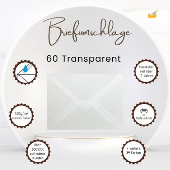 Transparent envelopes DIN B6 (4,92 x 6,93 in) with triangular flap