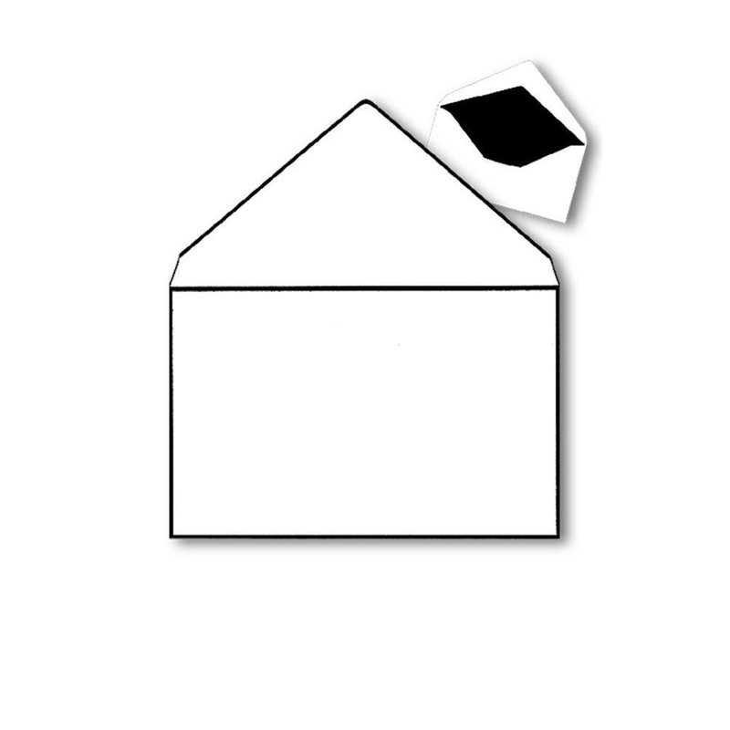 Mourning envelopes, white, semi-matt, with lining, 0,08 in rimless, hand-edged, 4,21 x 6,69 in