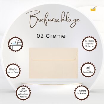 B6 envelopes with adhesive strips 4.92 x 6.93 in cream