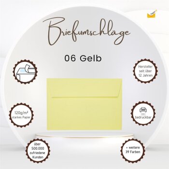 B6 envelopes with adhesive strips 4.92 x 6.93 in yellow