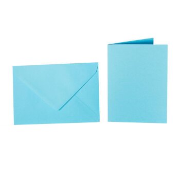 Briefumschläge C6 + Faltkarte 10x15 cm - blau