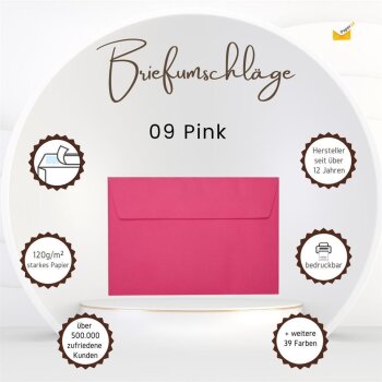 Briefumschläge DIN B6 haftklebend 125x176 mm Pink