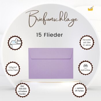 B6 envelopes with adhesive strips 4.92 x 6.93 in lilac