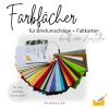 1 color fan with original color stripes and color numbers approx. 3,74 x 1,18 in
