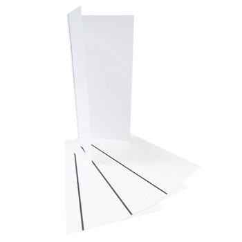 Trauerkarten mit Streifen,  weiß, matt  250g/m², 200 x100 mm passend zu Din Lang Briefumschlag