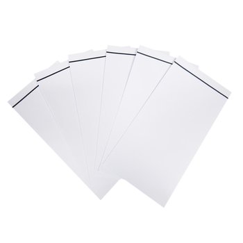 Trauer-Set Din lang Briefumschlag mit Streifen und Futter dazu passende Klappkarte,  weiß, matt  250g/m², 200 x100 mm