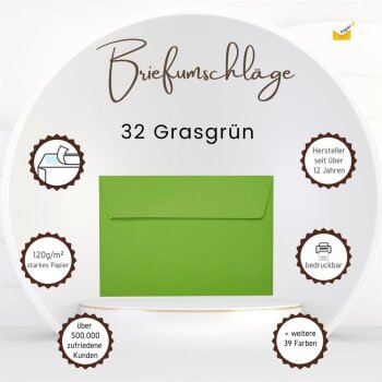 Briefumschläge DIN B6 haftklebend 125x176 mm Grasgrün