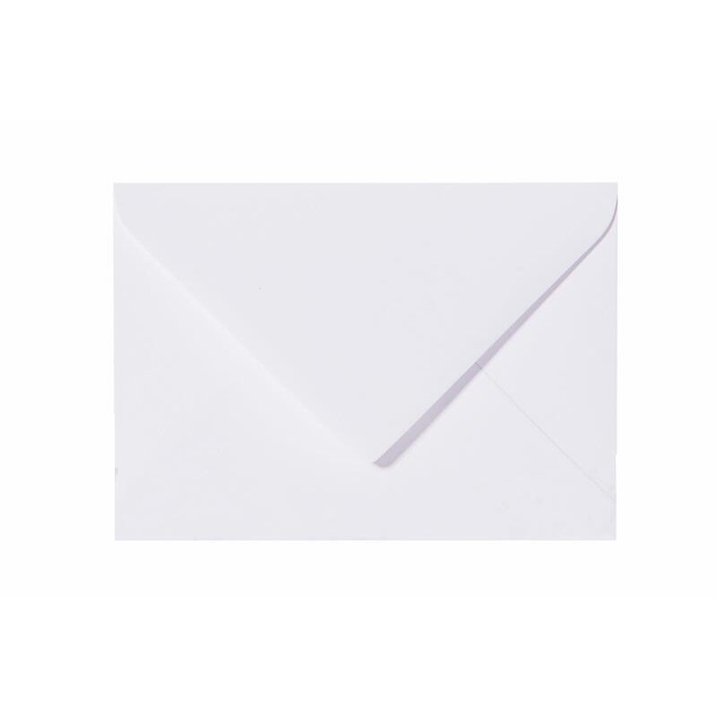 Briefumschlag weiß 120x191 mm - Futter in Grau mit spitzer Klappe