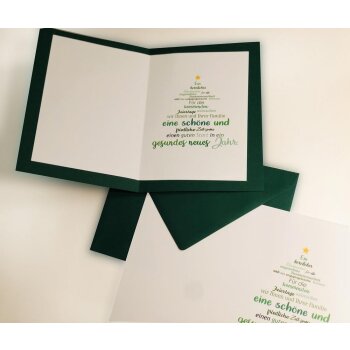 Insert de carte de Noël pour cartes pliantes au format 12x17 cm vert