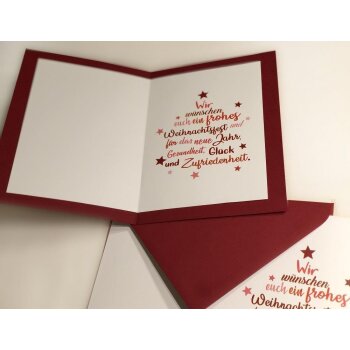 Weihnachskarteneinleger für Faltkarten im Format 12x17 cm Rot