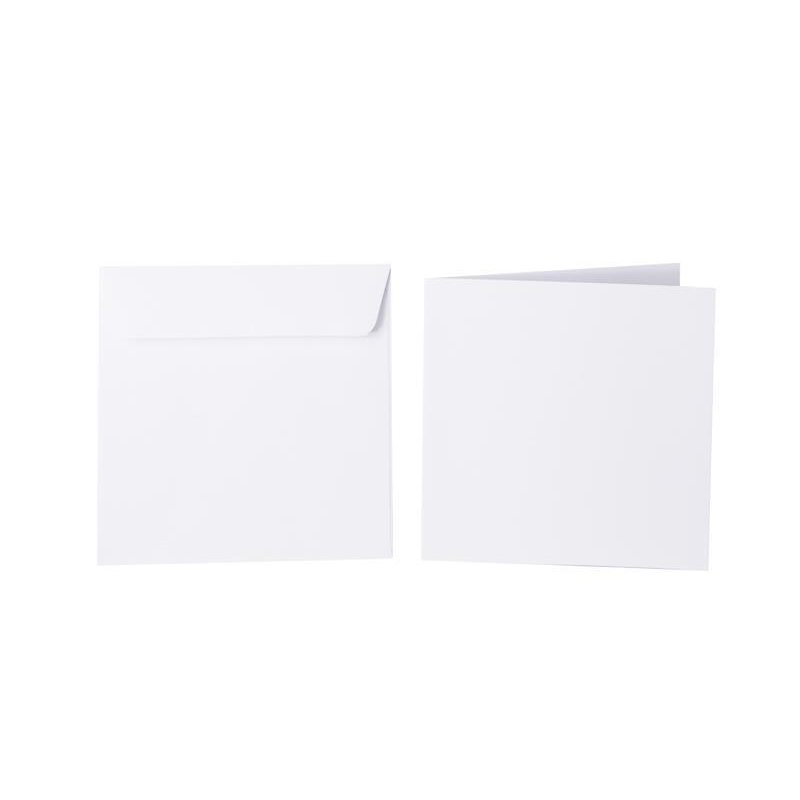 Briefumschläge 125x125 mm mit Haftstreifen + Faltkarte 120x120 mm - Weiß