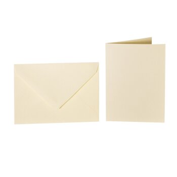 Briefumschläge B6 + Faltkarte 12x17 cm - zartcreme