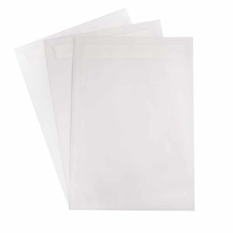 10 Transparente Briefumschläge DIN C4 (229 x 324 mm) mit Haftstreifen