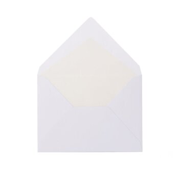Envelopes C6 (4,48 x 6,37 in) - White with pointed flap and lining in grey