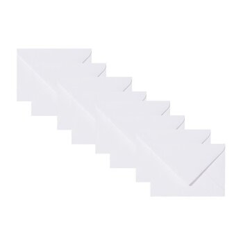 Briefumschläge C6 (11,4x16,2 cm) - Weiß  mit spitzer Klappe und Futter in Grau