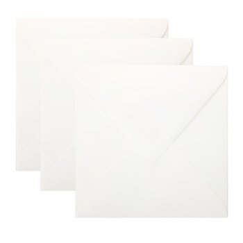 Wedding envelopes 6,29 x 6,29 in, natural white / ivory lined with 2 thank you cards including envelope