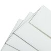 100 véritables pochettes en papier fait main DIN long, semi-mat, 100 g/m², blanc côtelé avec bord en pont, 110 x 220 mm, sans doublure