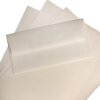 100 Fundas de papel auténtico hecho a mano DIN largo, semimate, 100 g/m², acanalado blanco con borde de cubierta, 110 x 220 mm, sin forro