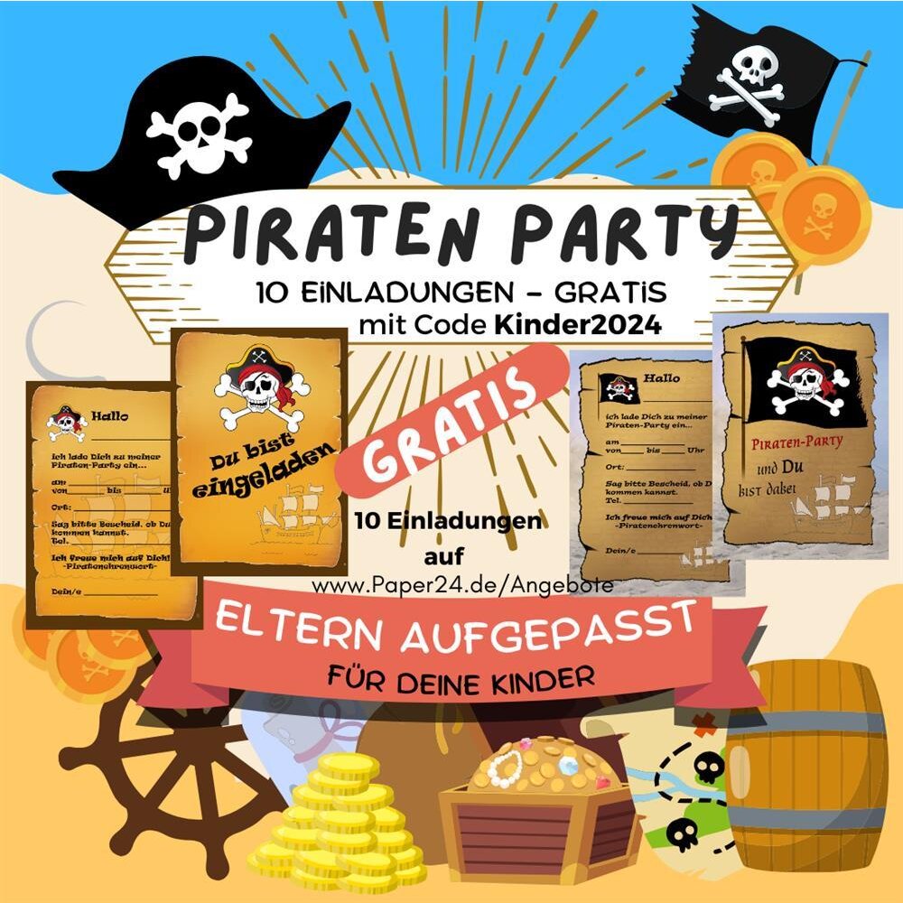 Pirat 24 cm auf Karte Piraten Mitgebsel Kindergeburtstag SALE R24 1 x Fernrohr 