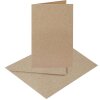 Briefumschläge aus Kraftpapier Vintage Recyclingpapier DIN C6 + Karte 6 Stück