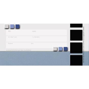 25 Gutscheine Gutscheinkarten Geschenkgutscheine DIN Lang GG26 Blau