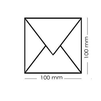 100 Quadratische Briefumschläge 10x10 cm Hell Gelb...