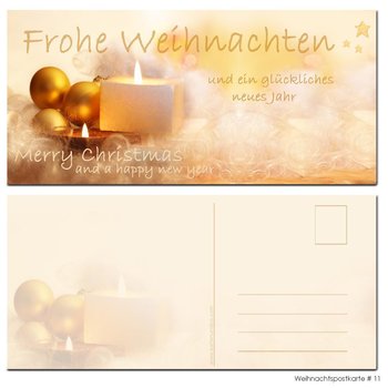 Weihnachtskarte als Postkarte "Weiße...