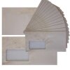 500 Briefumschläge DIN lang mit Fenster selbstklebend, 110 x 220 mm mit Haftklebung im Mamordesign, Geschäftsumschläge mit Haftstreifen, Grammatur 80 g/m² Marmor Beige