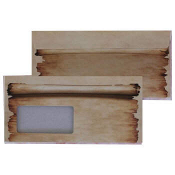 100 Briefumschläge DIN lang mit Fenster selbstklebend, 110 x 220 mm mit Haftklebung Design Urkunde, Geschäftsumschläge mit Haftstreifen, Grammatur 80 g/m²