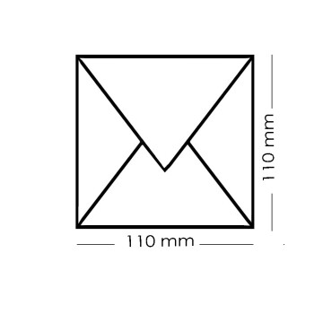 Quadratische Briefumschläge  110 x 110 mm ohne Fenster, feuchtklebend, hohe Qualität 120 g/qm, Kuvert für Geburtstag, Hochzeit, Einladungen, Grußkarten 50 Umschläge Mix2